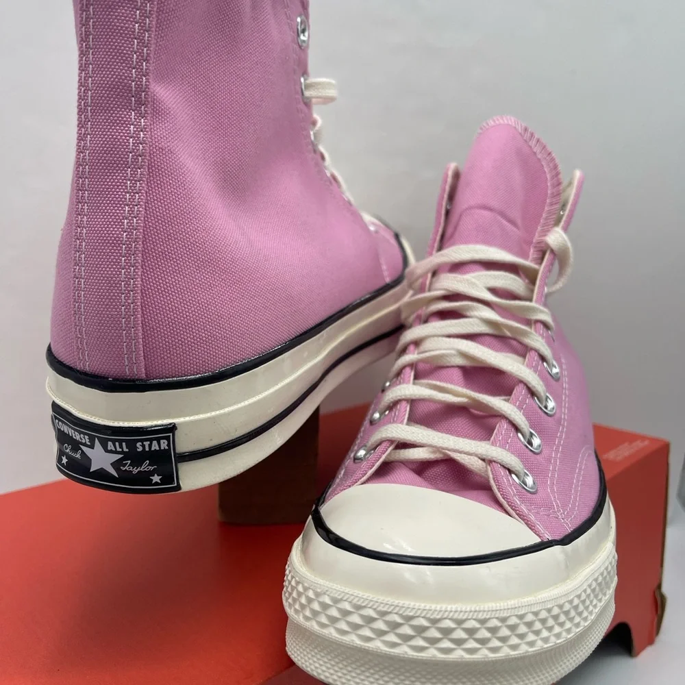 Converse Men’s A03795C CHUCK 70 HI AMBER PINK/EGRET/BLACK Pink High-Top Sneakers